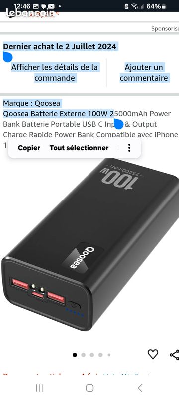 découvrez notre batterie 100w ultra performante, idéale pour alimenter vos appareils électroniques en toute simplicité. compacité, légèreté et autonomie optimisée en font le choix parfait pour vos besoins énergétiques lors de vos déplacements ou de vos activités en extérieur.