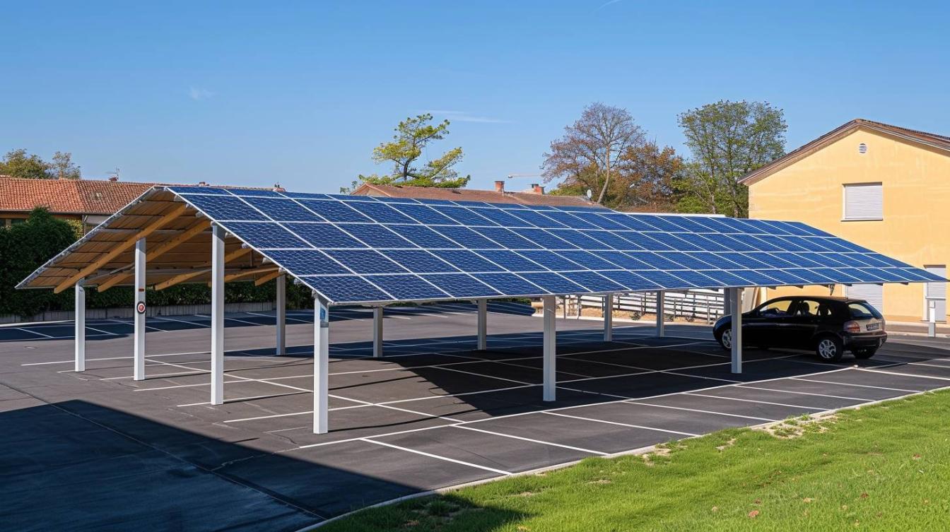 découvrez notre carport photovoltaïque intégré, une solution innovante qui allie esthétisme et durabilité. protégez votre véhicule tout en produisant de l'électricité verte grâce à des panneaux solaires intégrés. optez pour un aménagement extérieur écologique et économique.