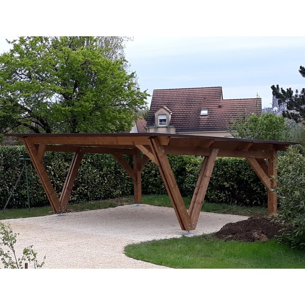 découvrez notre carport spacieux pour 2 voitures, alliant design moderne et protection optimale. protégez vos véhicules des intempéries tout en embellissant votre jardin. parfait pour un garage extérieur pratique et esthétique!