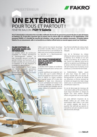 découvrez la fenêtre balcon fakro, une solution moderne et esthétique pour profiter de votre espace extérieur tout en optimisant la luminosité de votre intérieur. idéale pour aménager votre balcon, elle allie confort, design et fonctionnalité.
