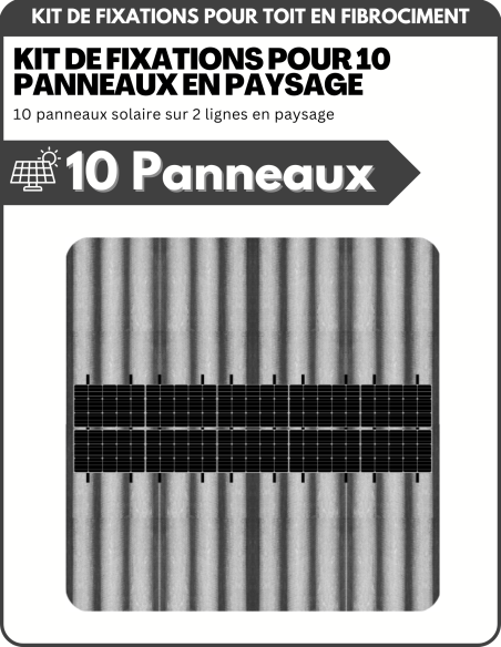 découvrez notre kit de fixation spécialement conçu pour les panneaux solaires sur fibro ciment. assurez une installation sécurisée et durable de vos panneaux solaires avec des matériaux de haute qualité, adaptés à vos besoins. optimisez votre production d'énergie renouvelable tout en préservant l'intégrité de votre toiture.