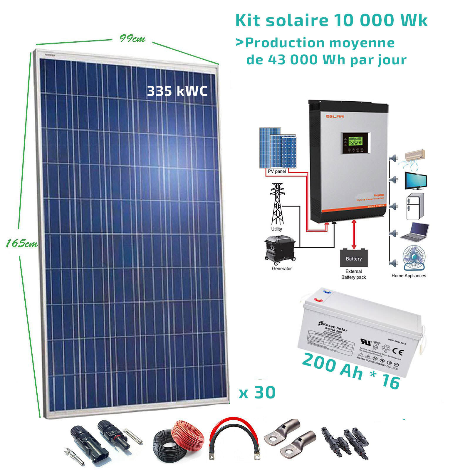 découvrez notre kit solaire 15000w éco-responsable, conçu pour vous permettre de produire votre propre énergie verte tout en réduisant votre empreinte carbone. idéal pour les particuliers et les entreprises soucieuses de l'environnement, ce kit performant et durable vous aide à réaliser des économies sur vos factures d'électricité. optez pour une solution énergétique innovante et respectueuse de la planète.