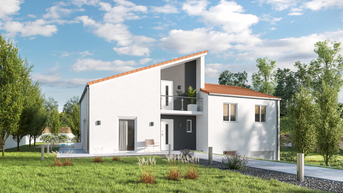 découvrez notre maison de plain-pied avec un toit monopente, alliant modernité et confort. cet espace de vie optimisé, baigné de lumière, est parfaitement conçu pour ceux qui recherchent praticité et esthétisme. un choix idéal pour profiter d'un cadre de vie agréable et fonctionnel.