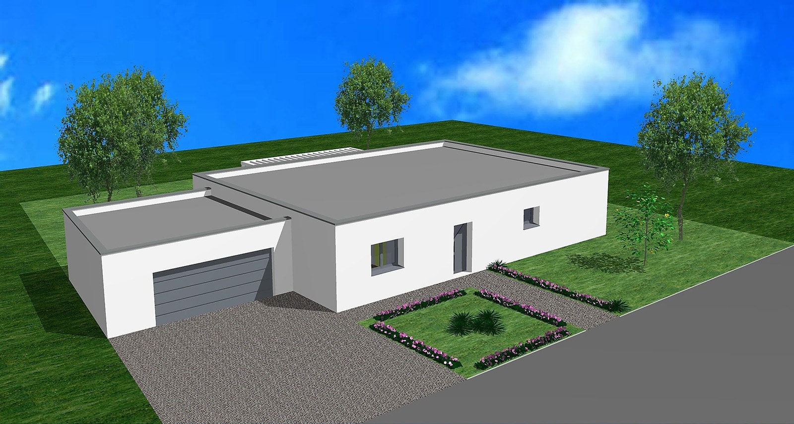 découvrez notre projet de maison à toit plat de 100m2, alliant modernité et fonctionnalité. idéale pour un style de vie contemporain, cette habitation optimise l'espace tout en offrant un design élégant et épuré. explorez des possibilités d'aménagement personnalisées pour créer votre havre de paix.