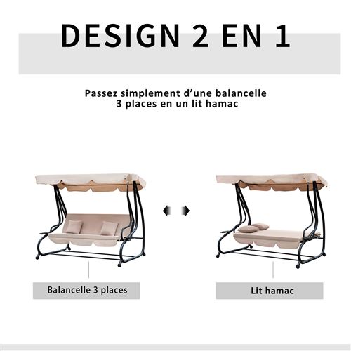 découvrez notre toit balancelle 3 places, idéal pour profiter de vos moments de détente en extérieur. conçu pour offrir confort et style, ce toit protège vos espaces de repos des intempéries tout en ajoutant une touche élégante à votre décoration extérieure.