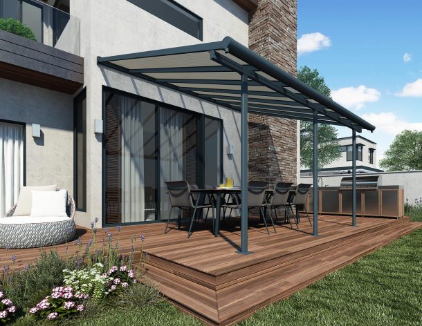 découvrez notre pergola en aluminium avec toit en polycarbonate, idéale pour profiter de votre extérieur tout en étant protégé des intempéries. élégante et durable, elle offre une solution parfaite pour aménager votre jardin ou terrasse.