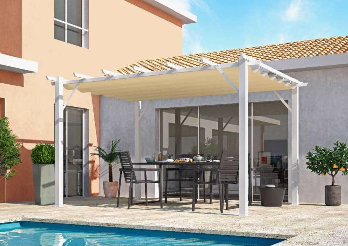 découvrez notre pergola en tissu 6x6, idéale pour sublimer votre espace extérieur. offrant une protection solaire élégante et durable, cette structure transforme votre jardin ou terrasse en un oasis de confort. profitez de moments de détente en plein air tout en ajoutant une touche esthétique à votre décor.