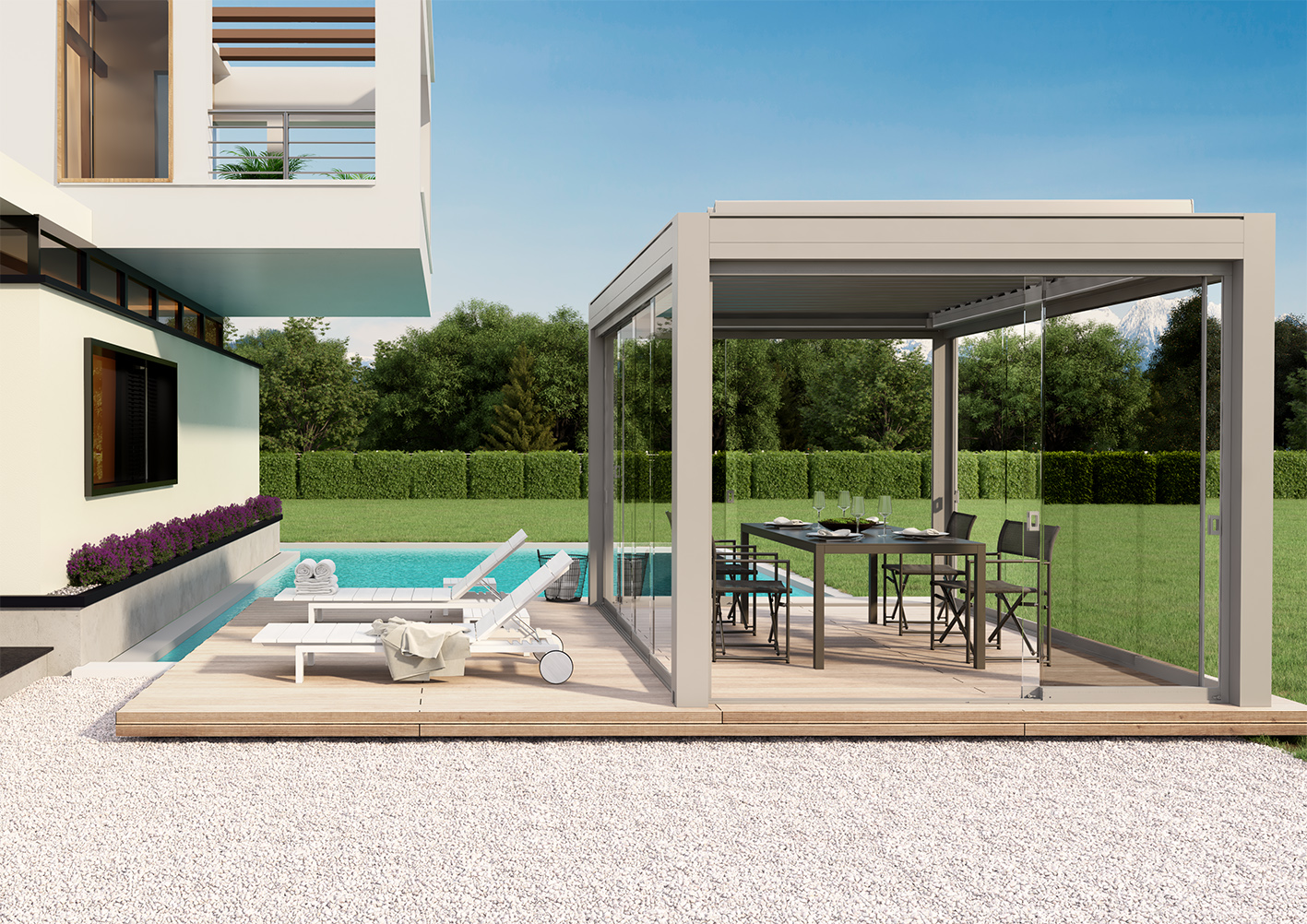 découvrez nos pergolas vitrées, idéales pour profiter de votre extérieur tout en étant protégé des intempéries. alliez esthétique et confort avec nos designs modernes qui s'intègrent parfaitement à votre jardin. transformez votre espace extérieur en une oasis de détente.