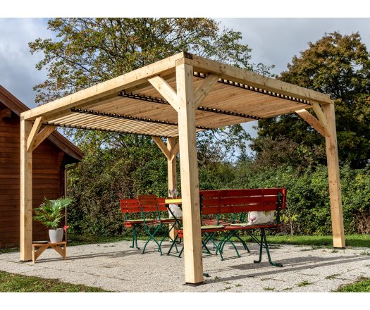 découvrez nos pergolas en bois avec toit, alliant esthétisme et fonctionnalité. idéales pour embellir votre espace extérieur tout en vous protégeant des intempéries, nos pergolas apportent une touche chaleureuse à votre jardin ou terrasse.